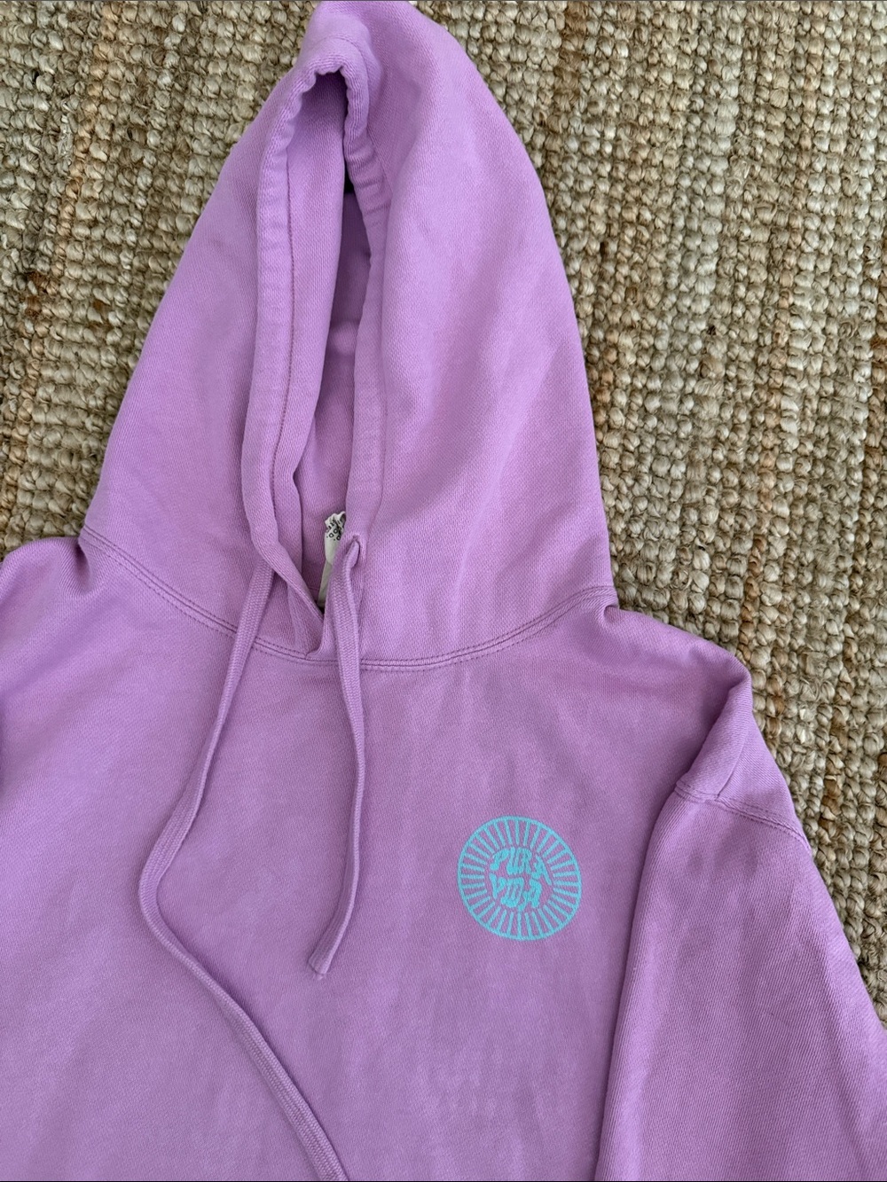 Pura Vida Lavender Hoodie with Teal Back Logo - Picture 3 of 4